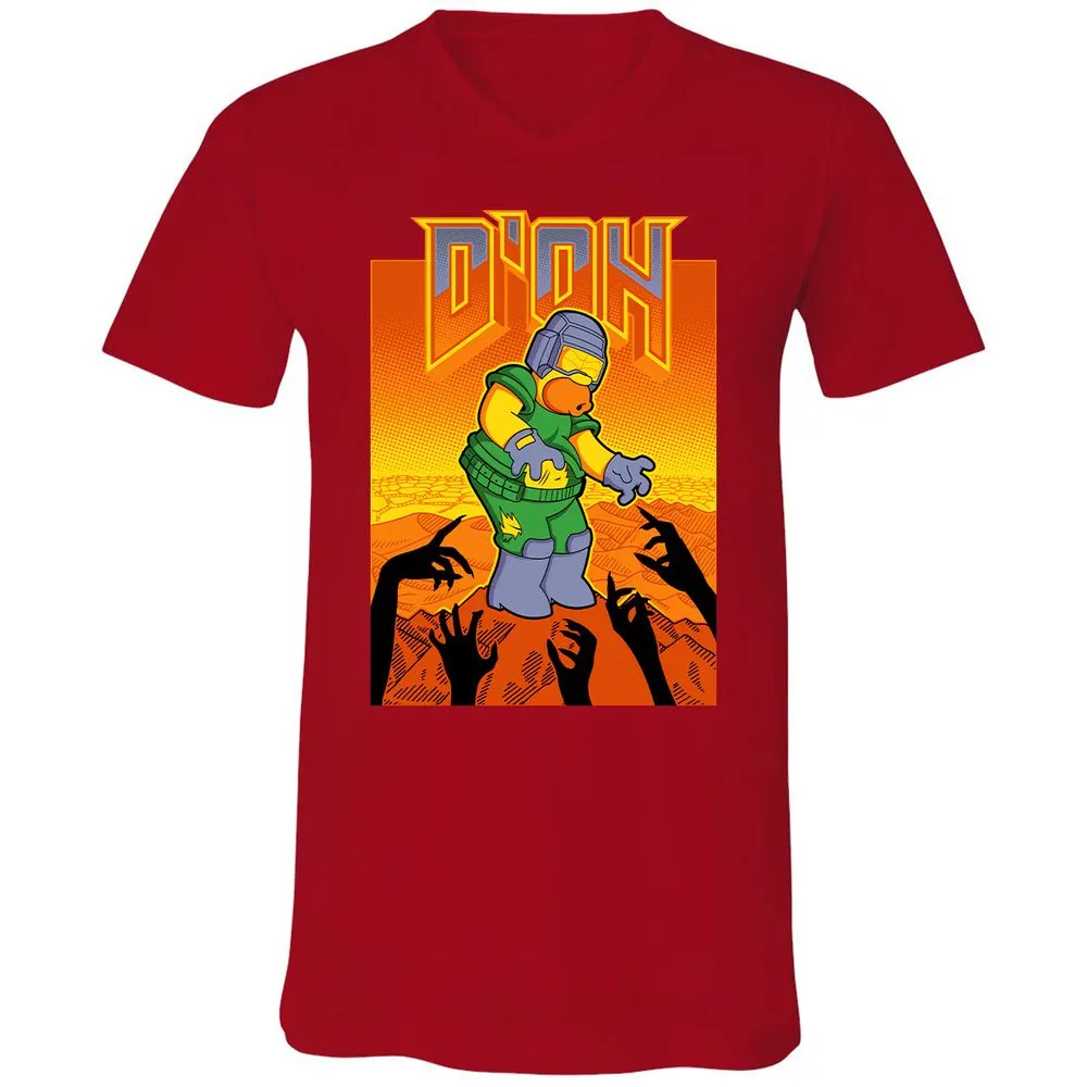 Unisex V-Neck T-Shirt - RQKPZATB - Red - 3