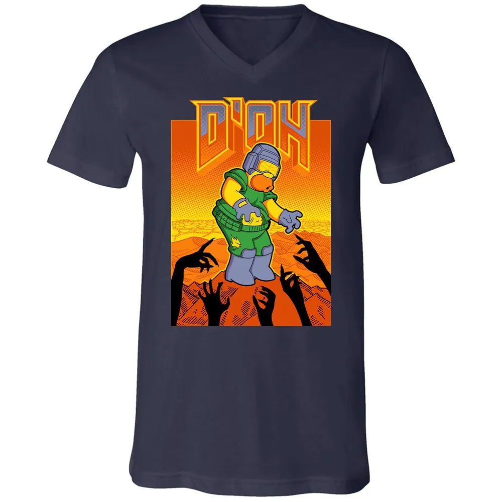 Unisex V-Neck T-Shirt - RQKPZATB - Navy - 2