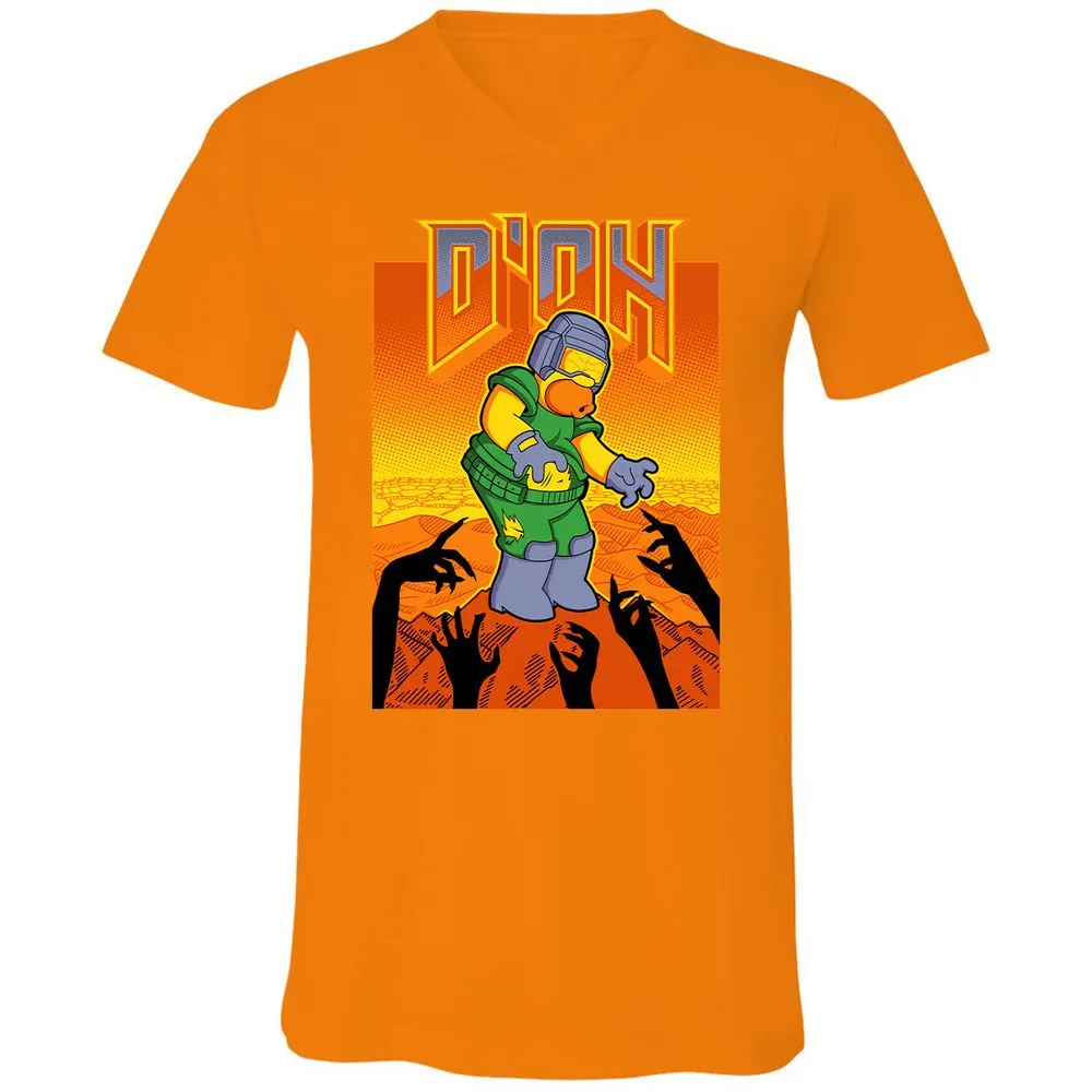 Unisex V-Neck T-Shirt - RQKPZATB - Orange - 11