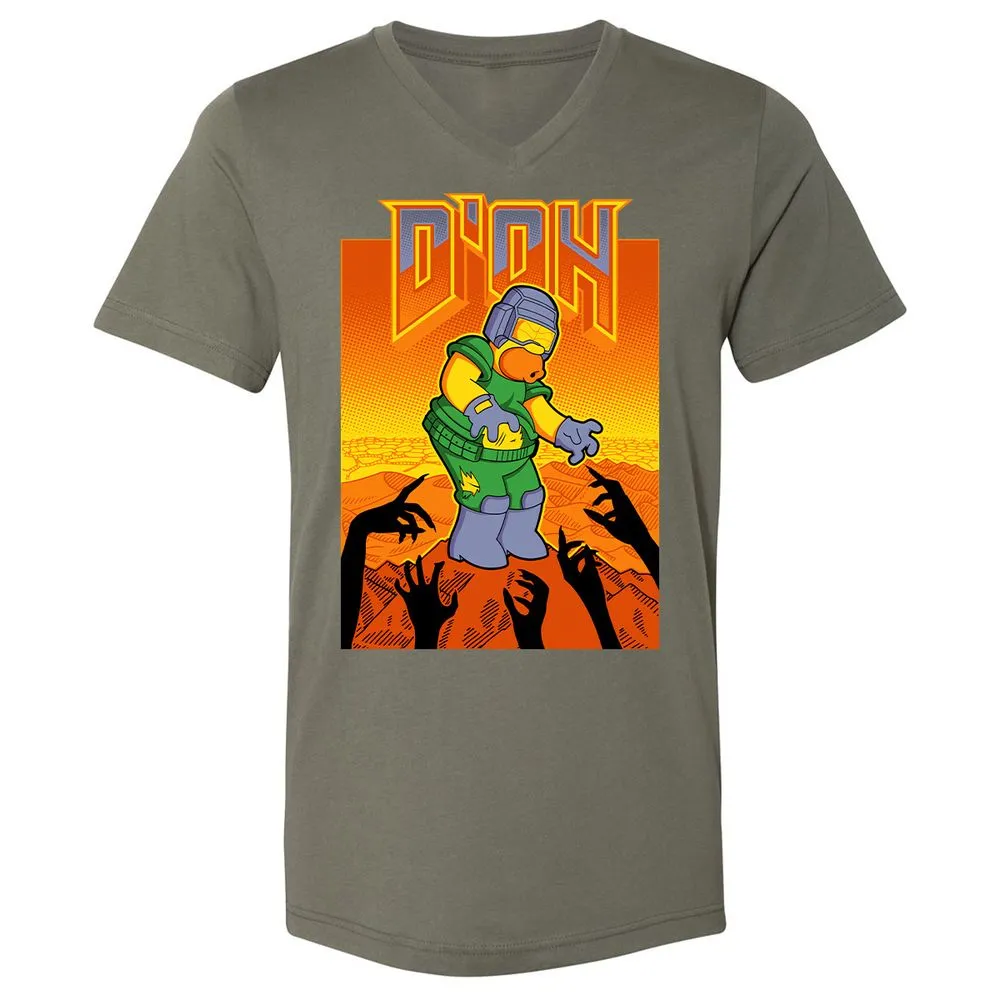 Unisex V-Neck T-Shirt - RQKPZATB - Military Green - 10