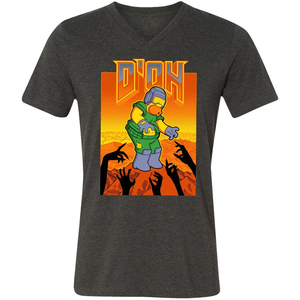 Unisex V-Neck T-Shirt - RQKPZATB - Dark Grey Heather - 8