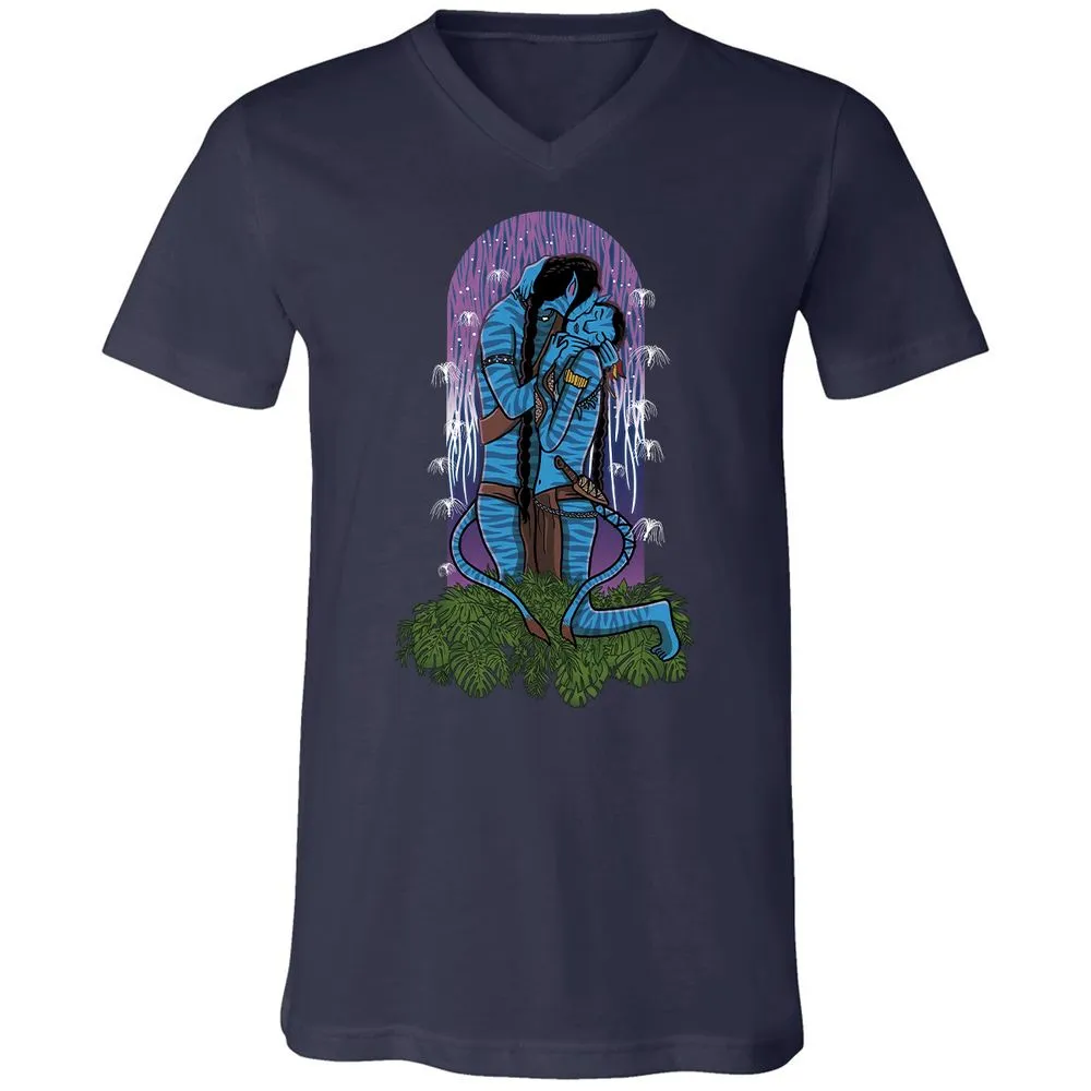 Unisex V-Neck T-Shirt - 3EVJAAGJ - Navy - 2
