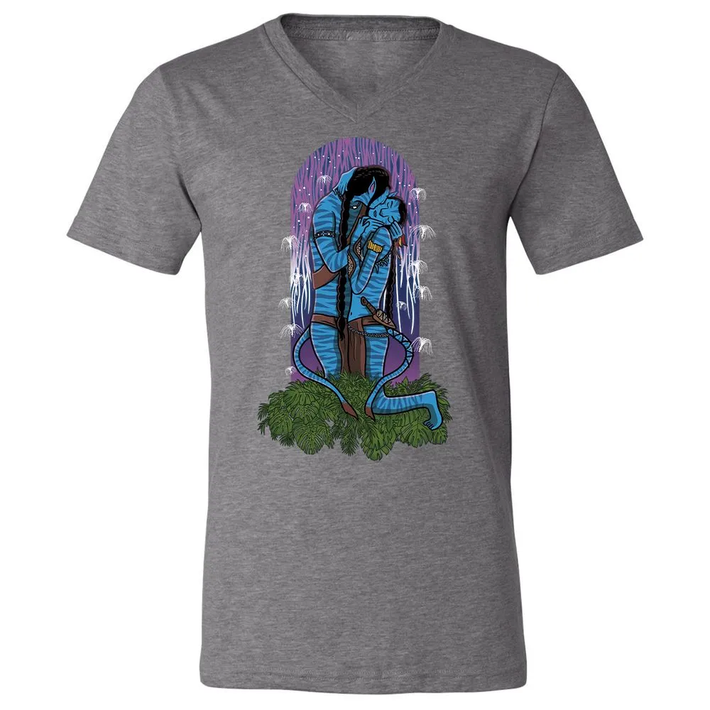 Unisex V-Neck T-Shirt - 3EVJAAGJ - Deep Heather - 13