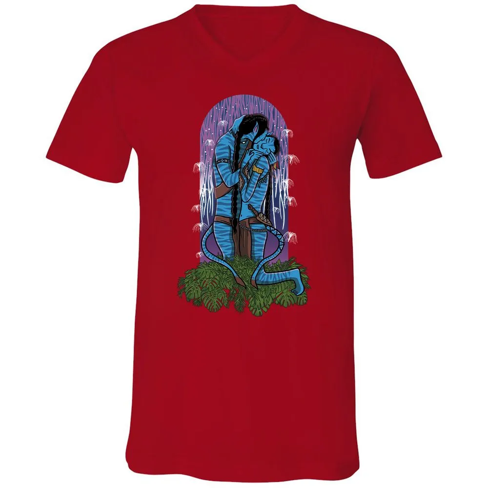 Unisex V-Neck T-Shirt - 3EVJAAGJ - Red - 3