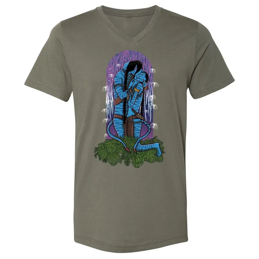 Unisex V-Neck T-Shirt - 3EVJAAGJ - Military Green - 10