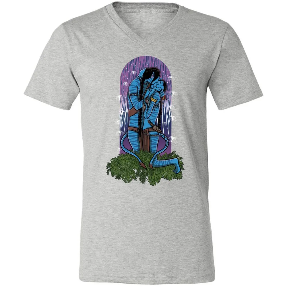 Unisex V-Neck T-Shirt - 3EVJAAGJ - Athletic Heather - 7