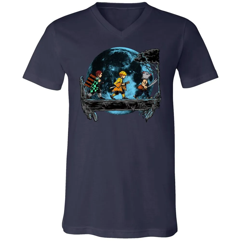 Unisex V-Neck T-Shirt - 97V2UERL - Navy - 2