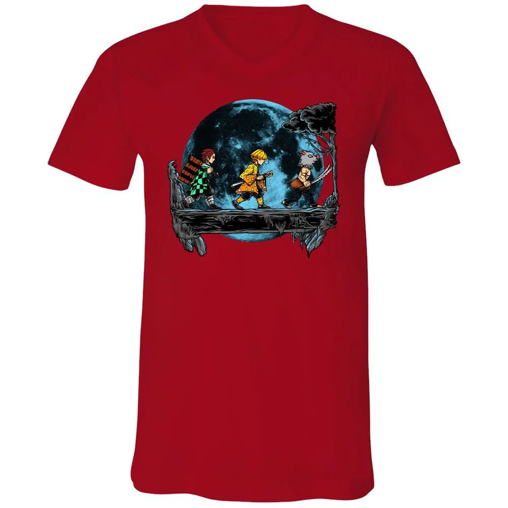 Unisex V-Neck T-Shirt - 97V2UERL - Red - 3