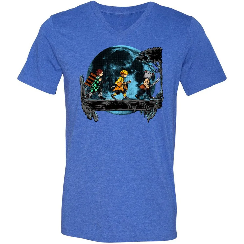 Unisex V-Neck T-Shirt - 97V2UERL - Heather True Royal - 14