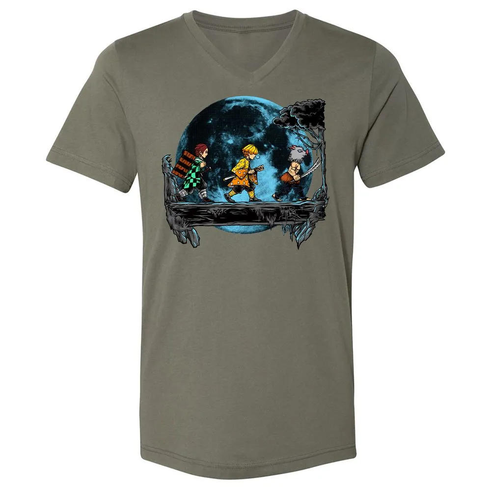 Unisex V-Neck T-Shirt - 97V2UERL - Military Green - 10