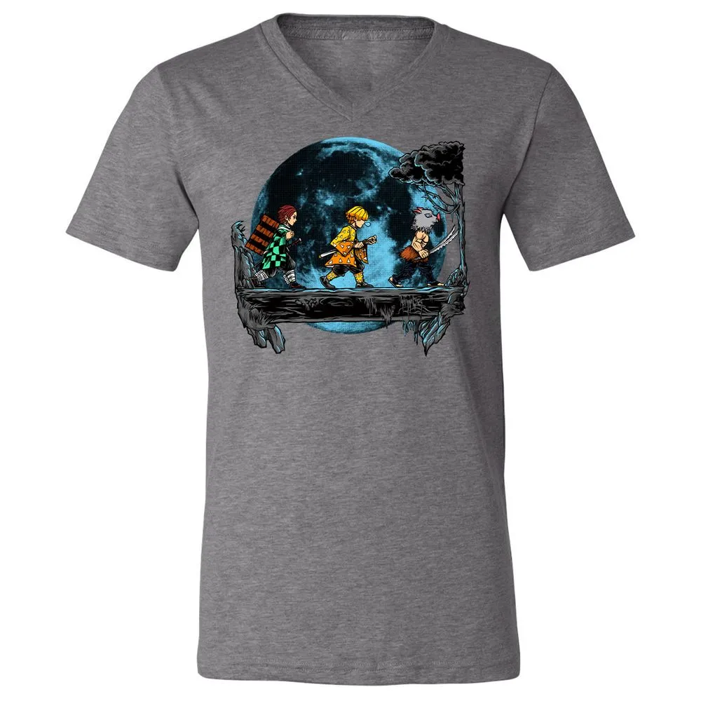 Unisex V-Neck T-Shirt - 97V2UERL - Deep Heather - 13