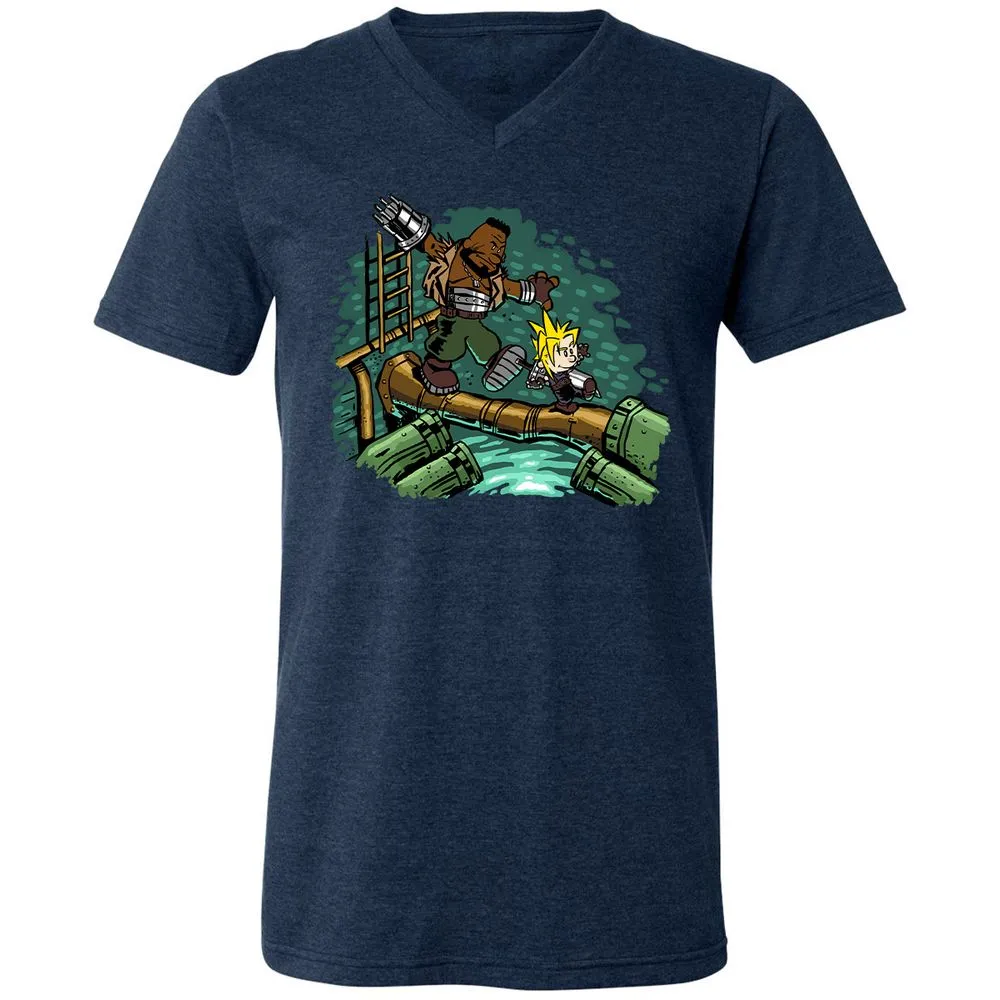 Unisex V-Neck T-Shirt - 82UL7UUX - Heather Navy - 15