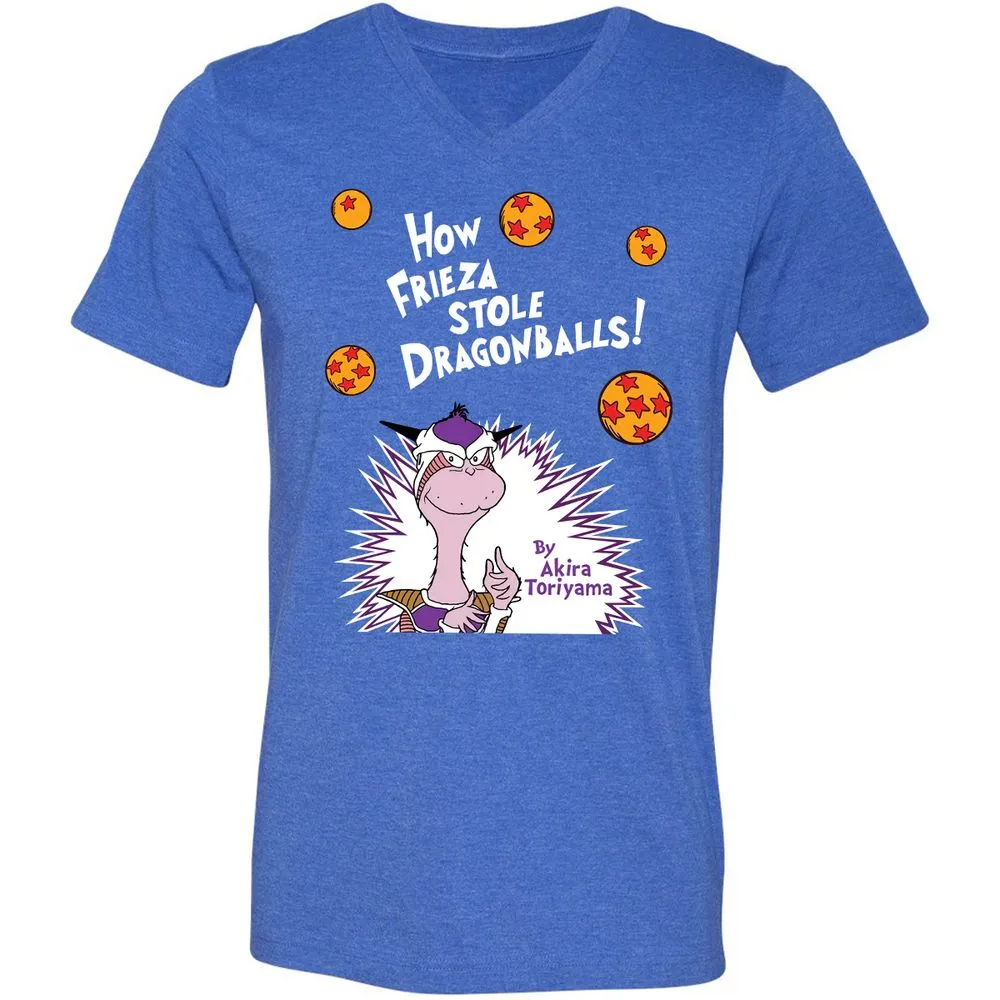 Unisex V-Neck T-Shirt - B6SPVZNU - Heather True Royal - 14