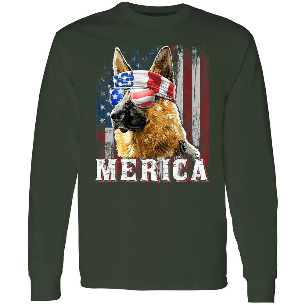 Long Sleeve T-Shirt - XJK7NJYM - Forest Green - 4