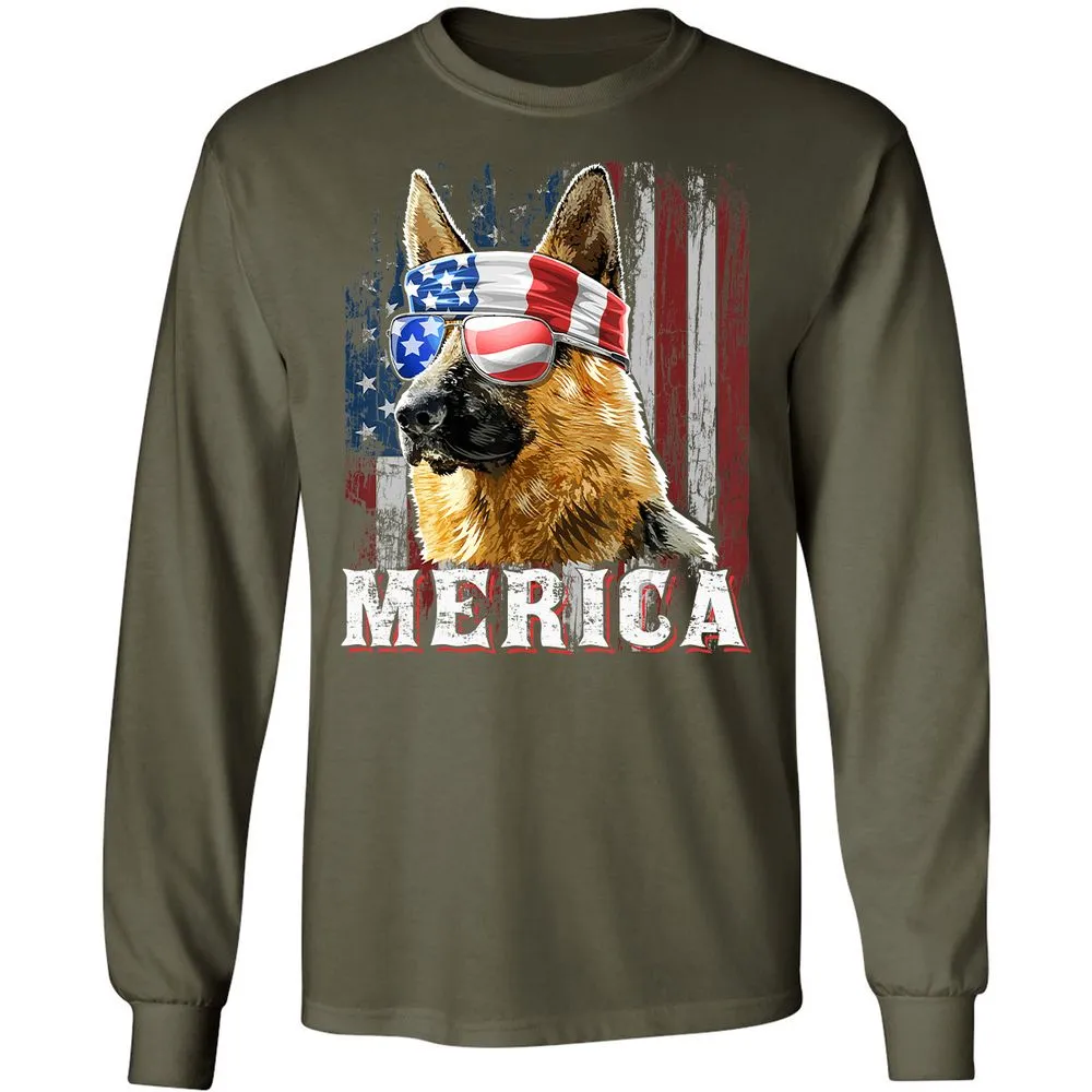 Long Sleeve T-Shirt - XJK7NJYM - Military Green - 16