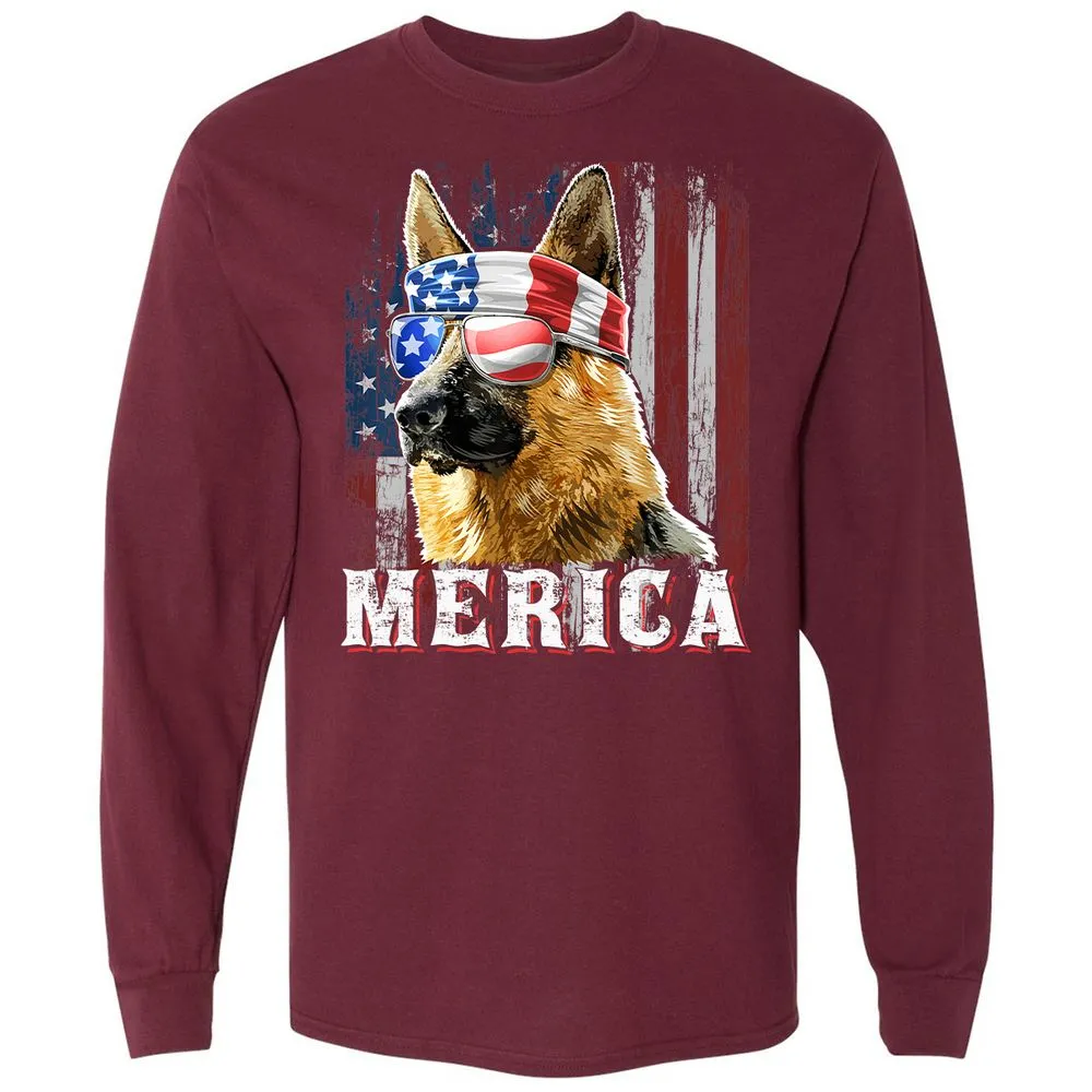 Long Sleeve T-Shirt - XJK7NJYM - Maroon - 11