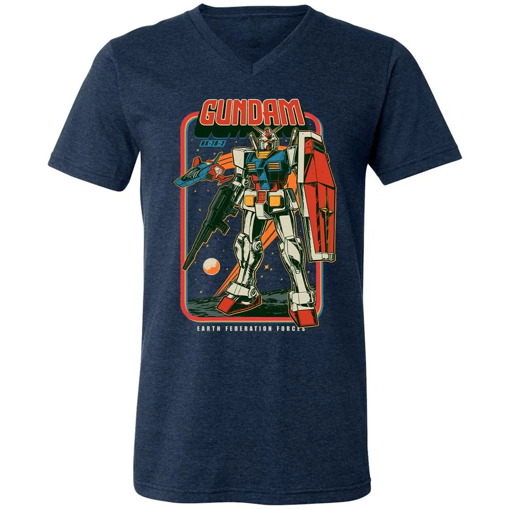 Unisex V-Neck T-Shirt - VGKDKHBZ - Heather Navy - 15