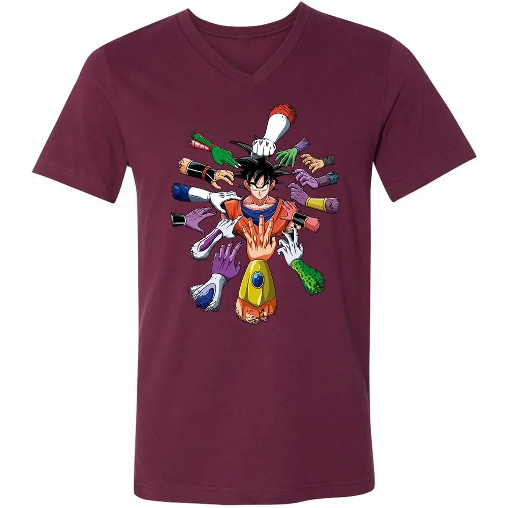 Unisex V-Neck T-Shirt - GXR2UECA - Maroon - 6