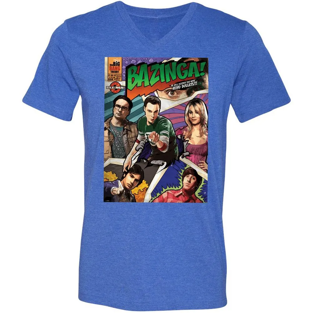 Unisex V-Neck T-Shirt - G79D7TBM - Heather True Royal - 14
