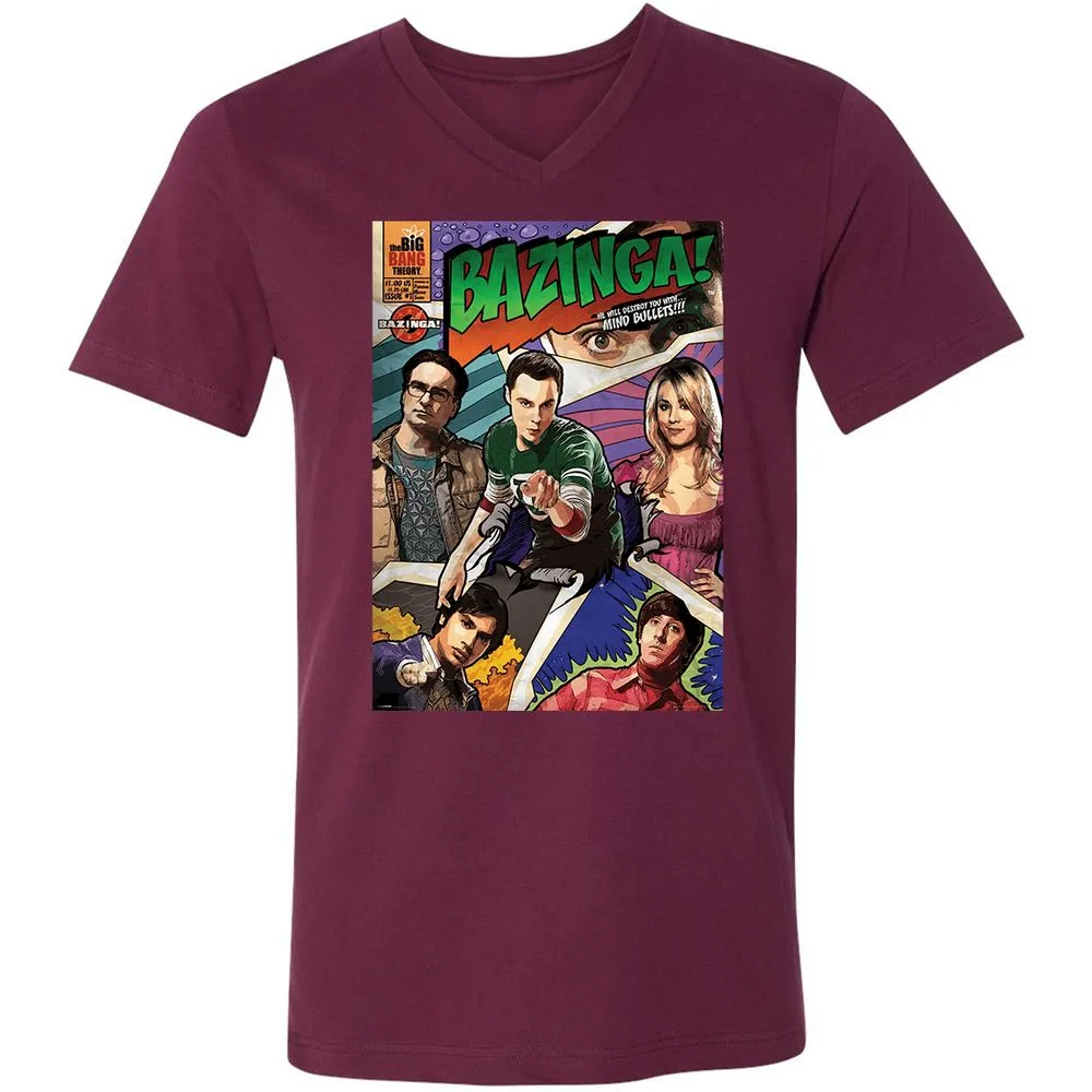 Unisex V-Neck T-Shirt - G79D7TBM - Maroon - 6