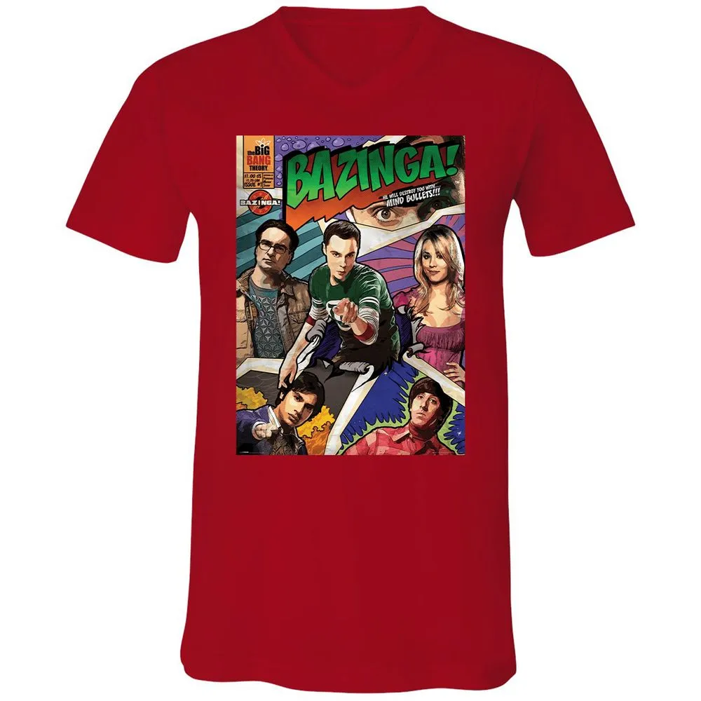 Unisex V-Neck T-Shirt - G79D7TBM - Red - 3