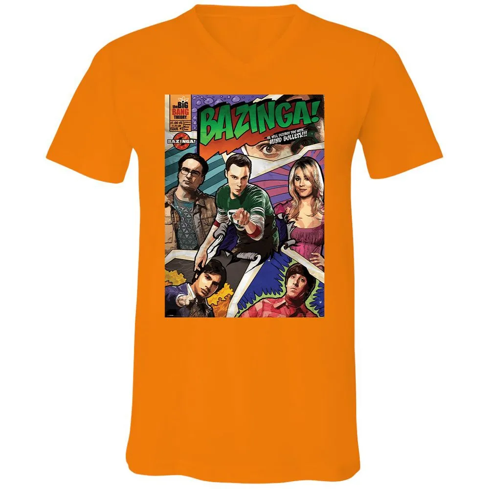 Unisex V-Neck T-Shirt - G79D7TBM - Orange - 11