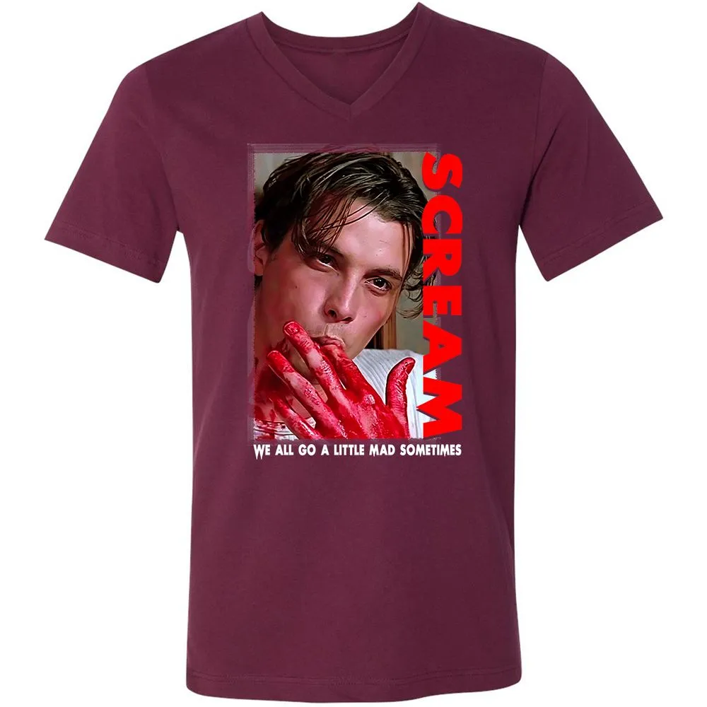 Unisex V-Neck T-Shirt - 64QJ4B6D - Maroon - 6