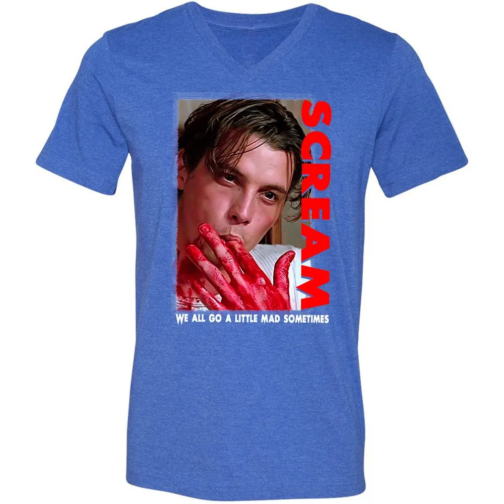 Unisex V-Neck T-Shirt - 64QJ4B6D - Heather True Royal - 14