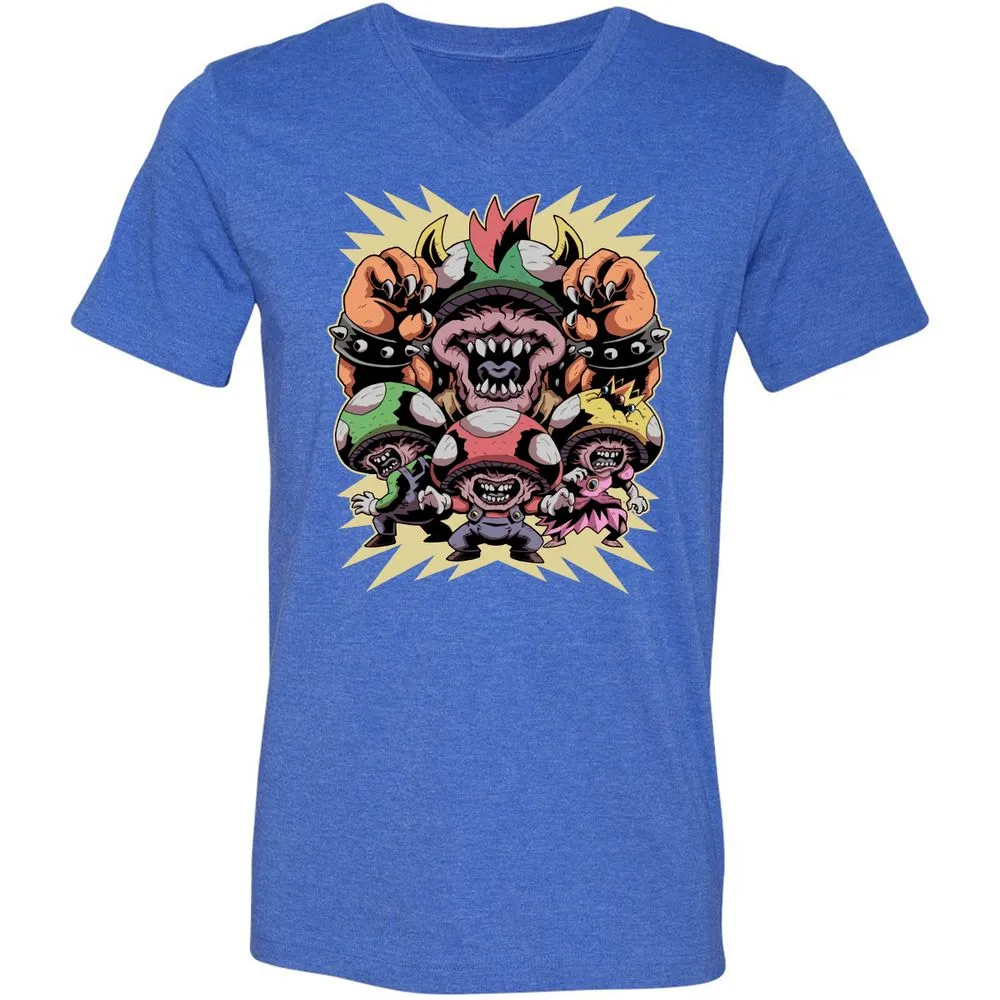 Unisex V-Neck T-Shirt - 65GG824J - Heather True Royal - 14