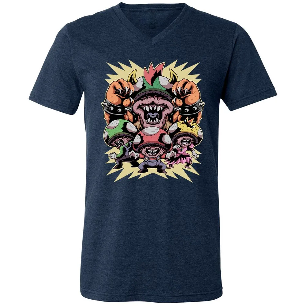 Unisex V-Neck T-Shirt - 65GG824J - Heather Navy - 15