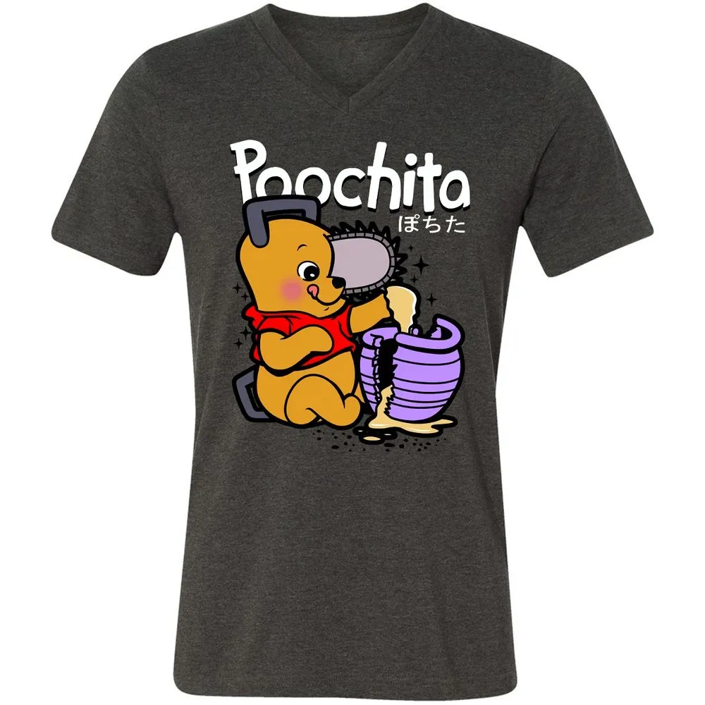 Unisex V-Neck T-Shirt - 56Z7PVWU - Dark Grey Heather - 8