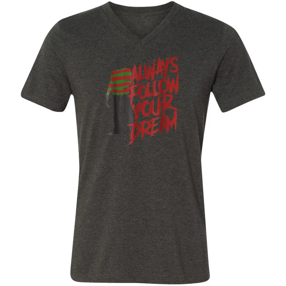 Unisex V-Neck T-Shirt - GDYDKJDM - Dark Grey Heather - 8