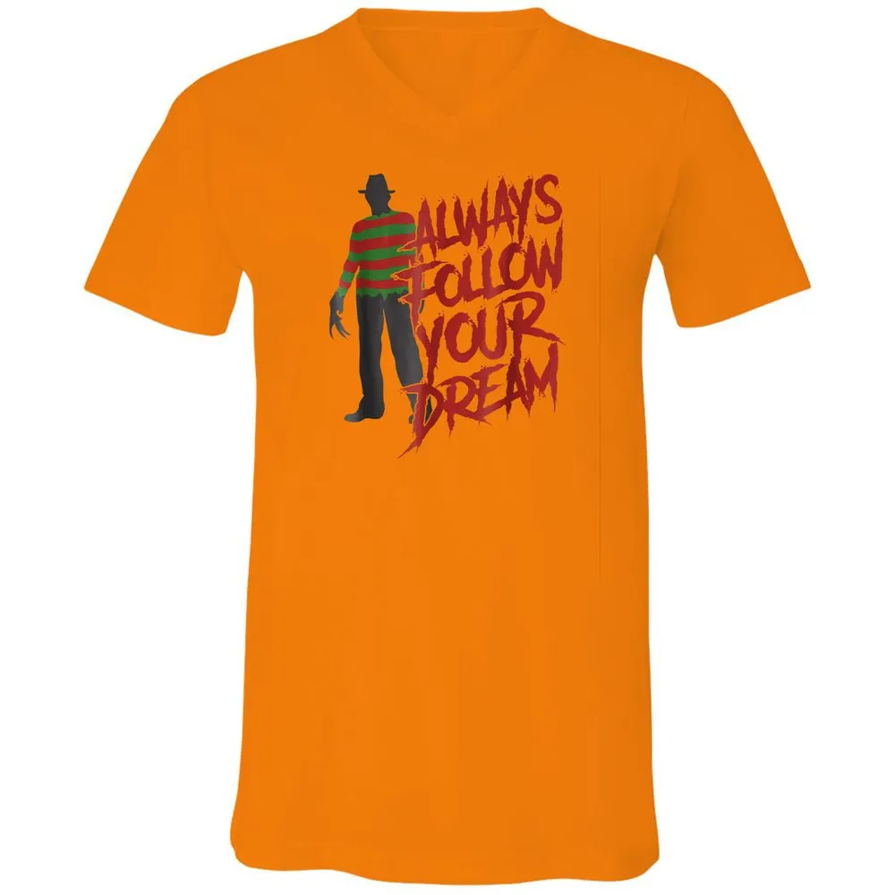 Unisex V-Neck T-Shirt - GDYDKJDM - Orange - 11