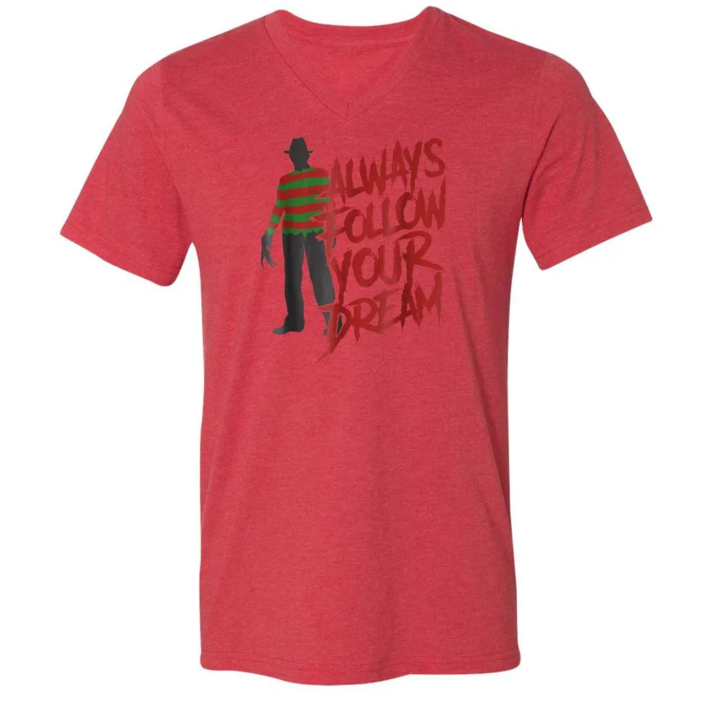 Unisex V-Neck T-Shirt - GDYDKJDM - Heather Red - 16