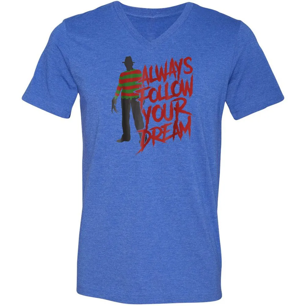Unisex V-Neck T-Shirt - GDYDKJDM - Heather True Royal - 14