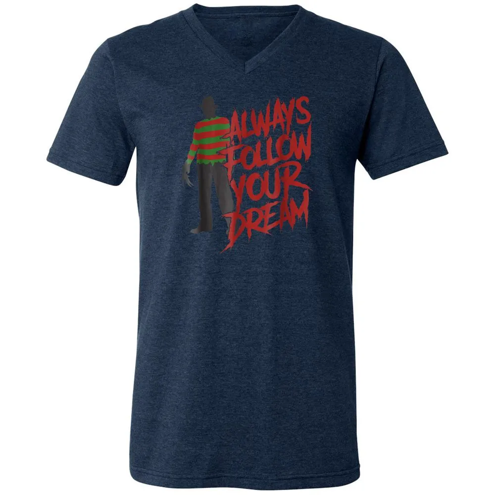 Unisex V-Neck T-Shirt - GDYDKJDM - Heather Navy - 15