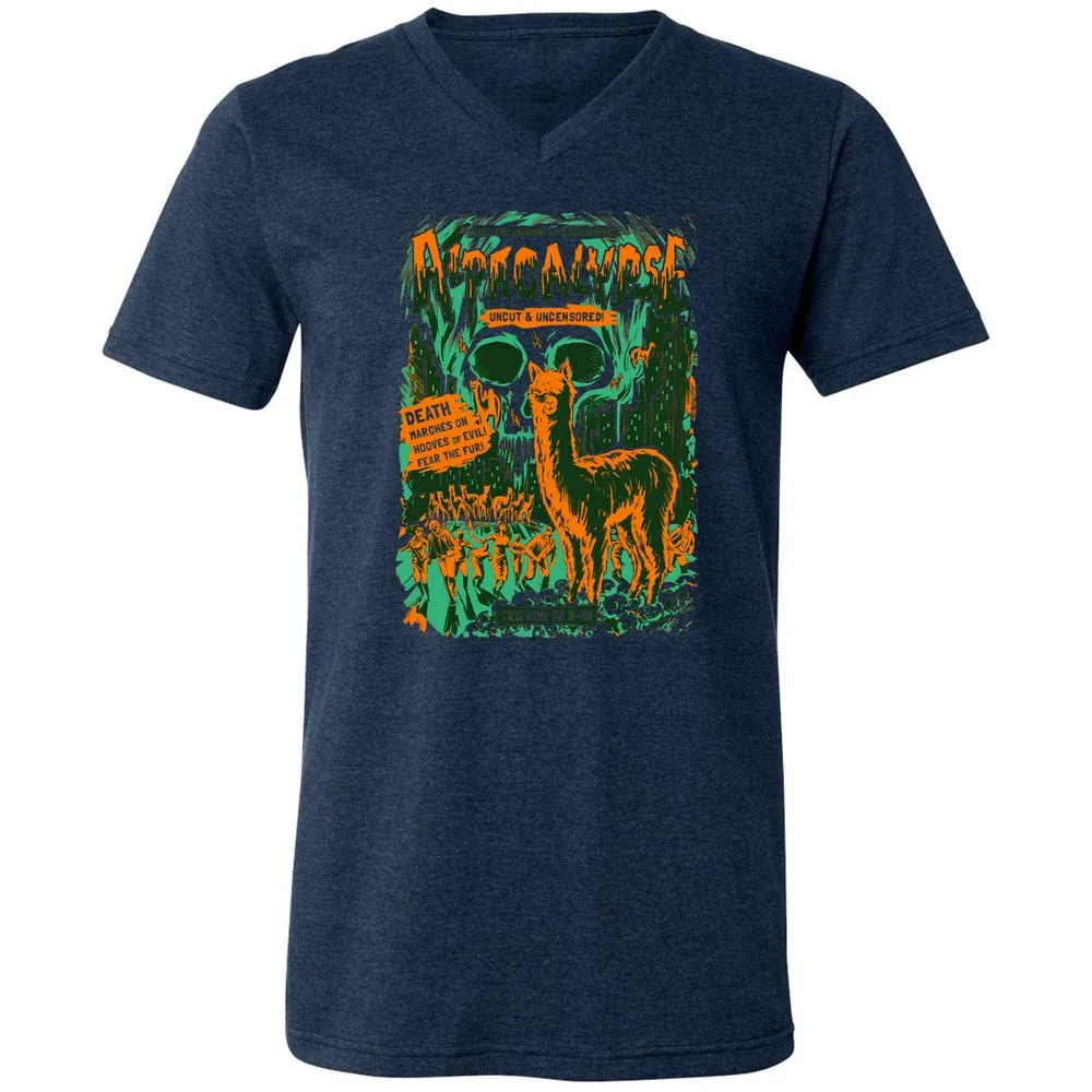 Unisex V-Neck T-Shirt - ASVZRE4L - Heather Navy - 15