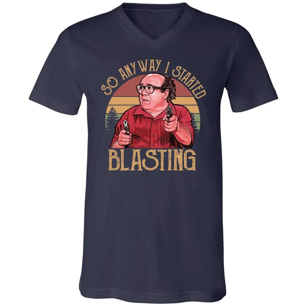 Unisex V-Neck T-Shirt - GW1T7WXJ - Navy - 2