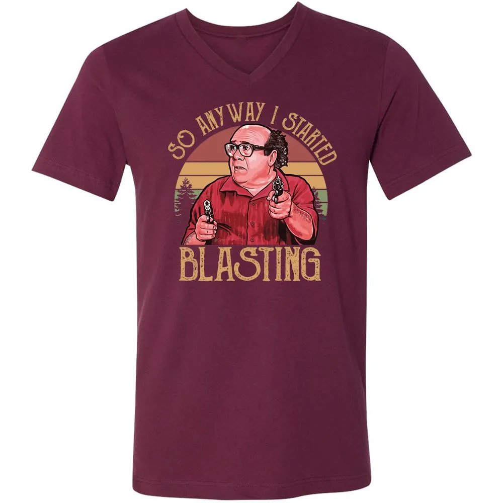 Unisex V-Neck T-Shirt - GW1T7WXJ - Maroon - 6