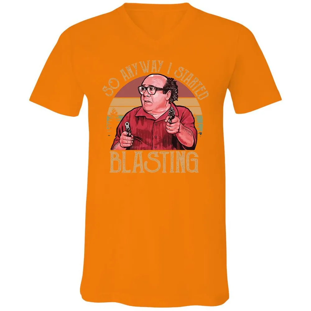 Unisex V-Neck T-Shirt - GW1T7WXJ - Orange - 11