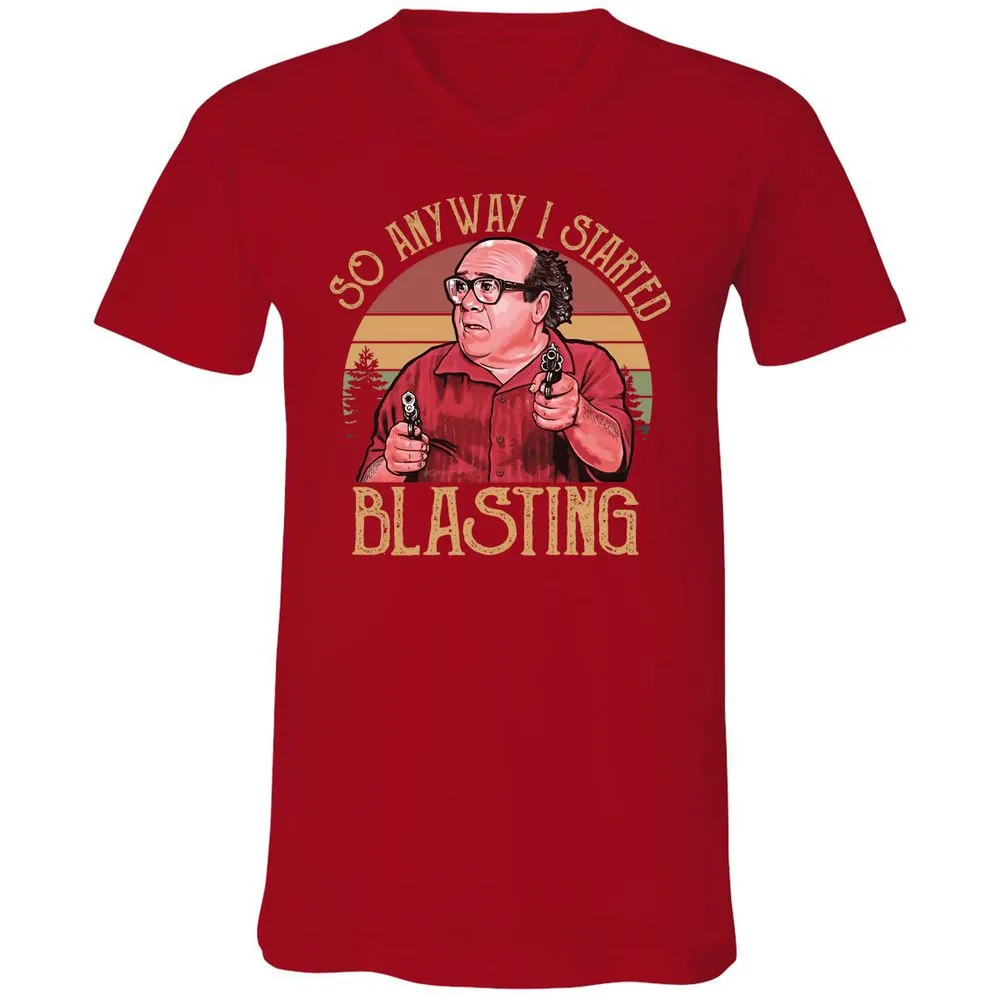 Unisex V-Neck T-Shirt - GW1T7WXJ - Red - 3