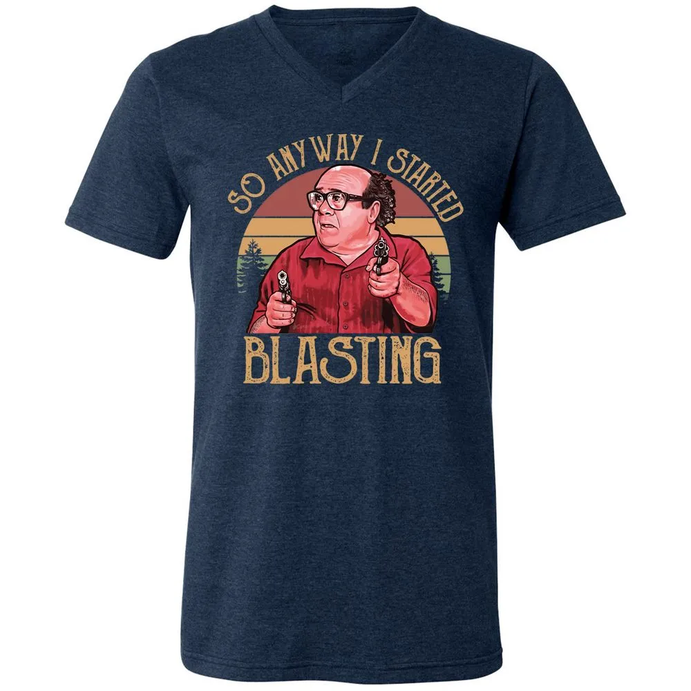 Unisex V-Neck T-Shirt - GW1T7WXJ - Heather Navy - 15