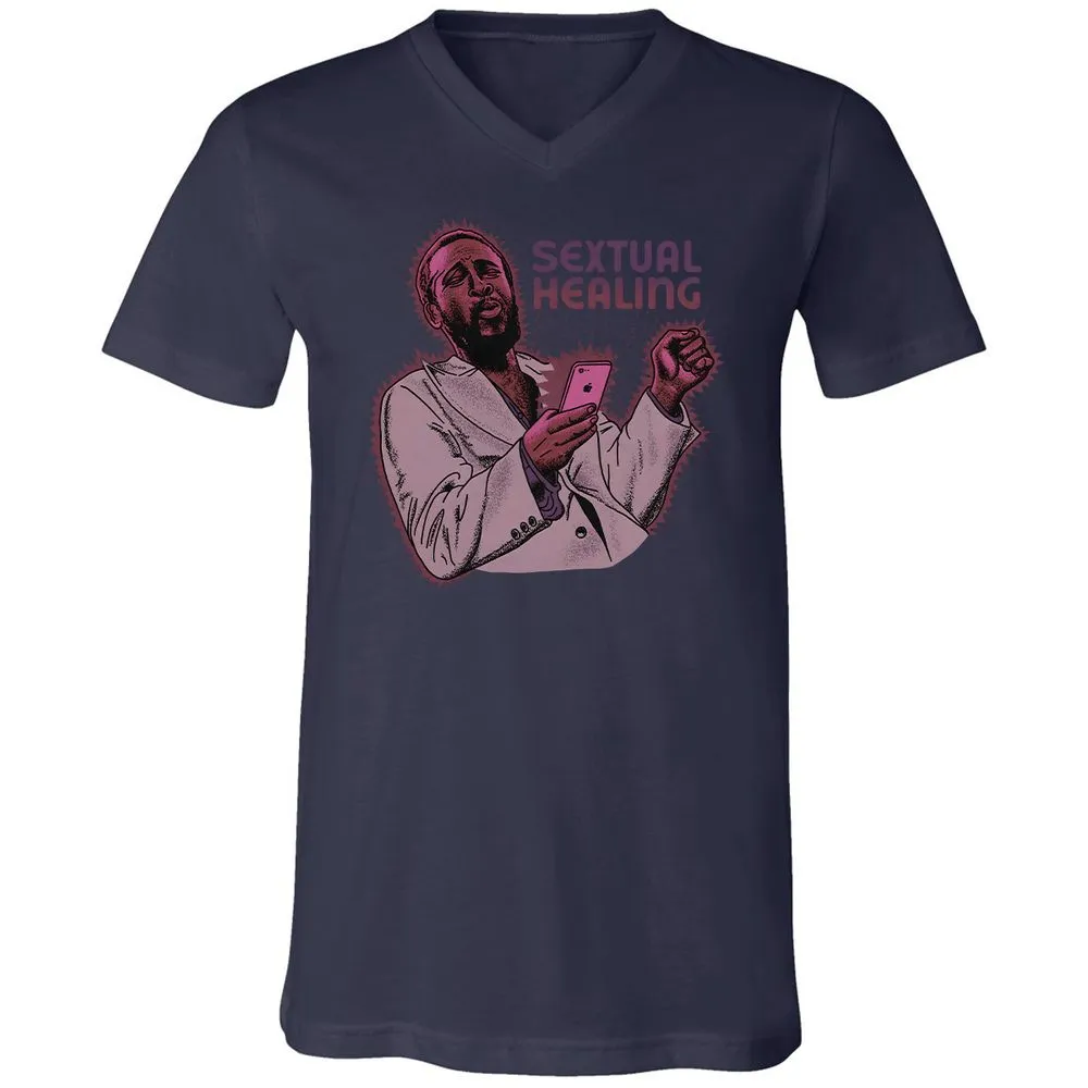 Unisex V-Neck T-Shirt - NC1REZ92 - Navy - 2