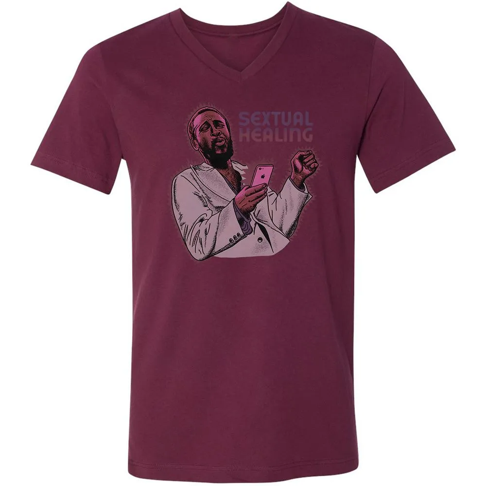 Unisex V-Neck T-Shirt - NC1REZ92 - Maroon - 6