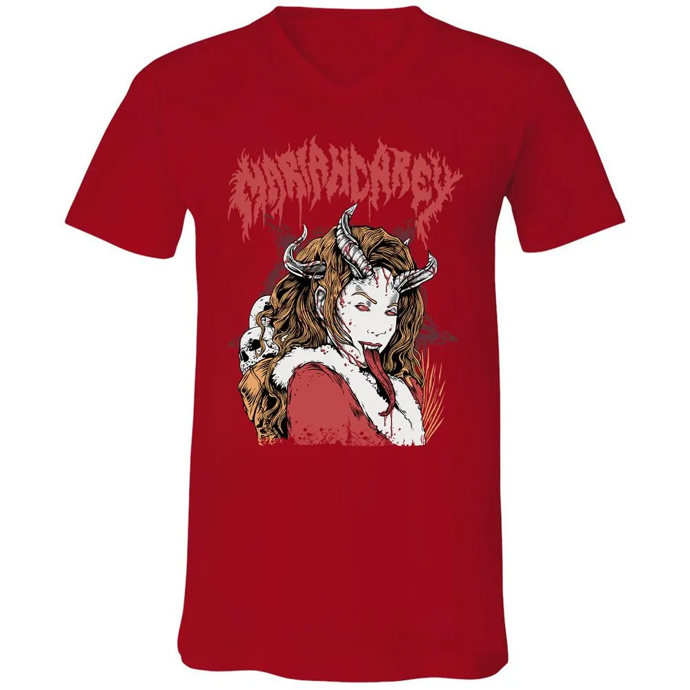 Unisex V-Neck T-Shirt - GHM9T5Z1 - Red - 3