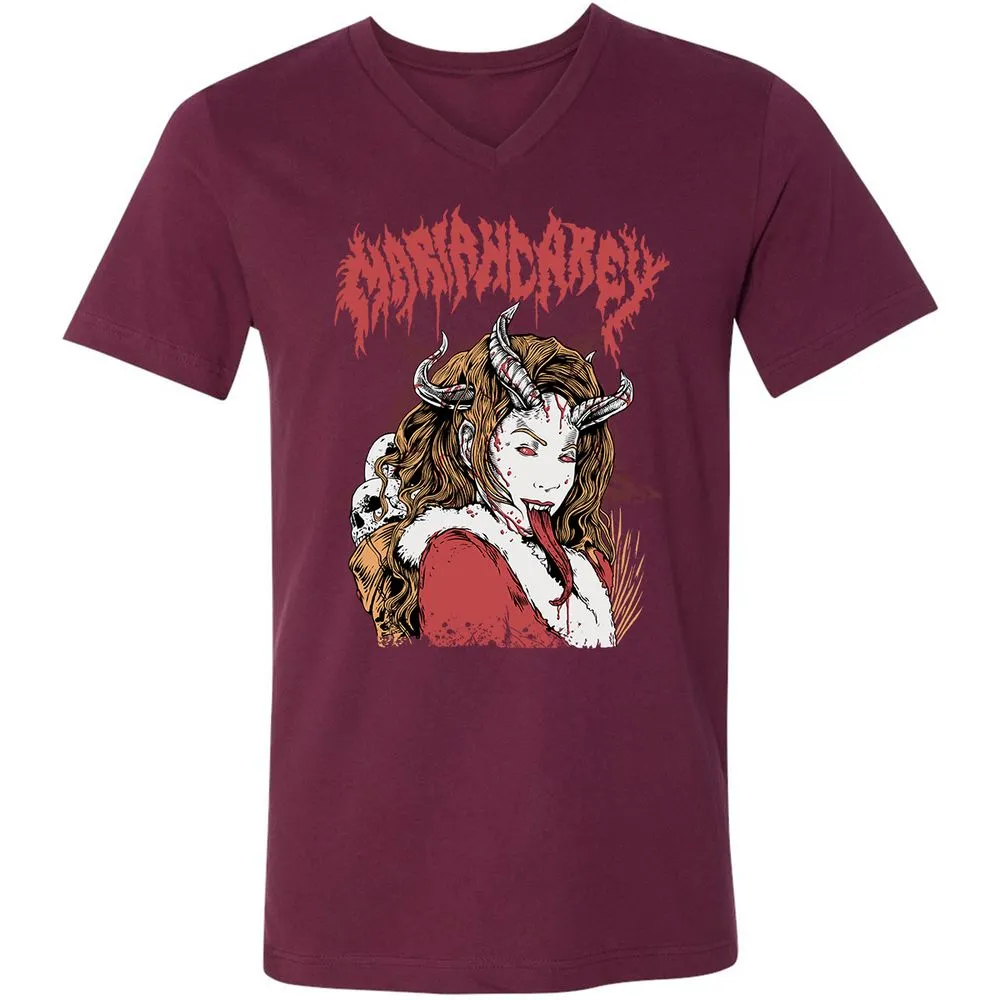 Unisex V-Neck T-Shirt - GHM9T5Z1 - Maroon - 6