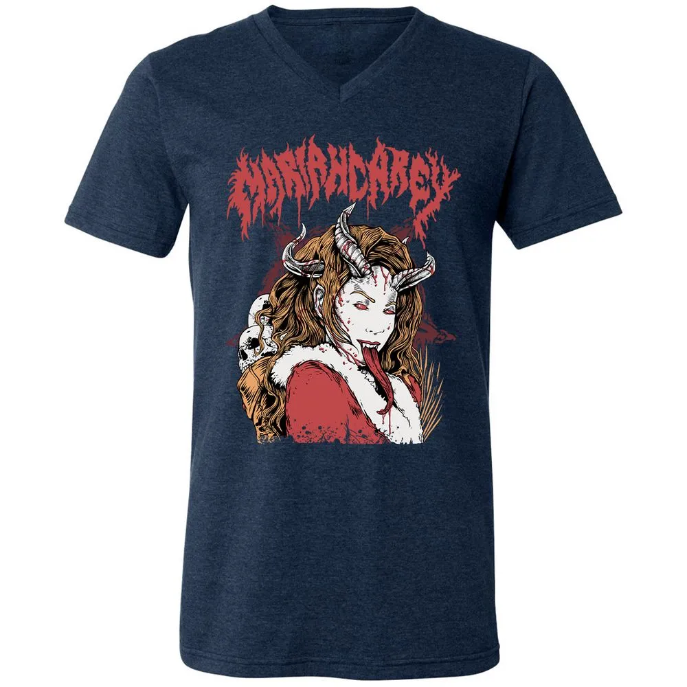 Unisex V-Neck T-Shirt - GHM9T5Z1 - Heather Navy - 15