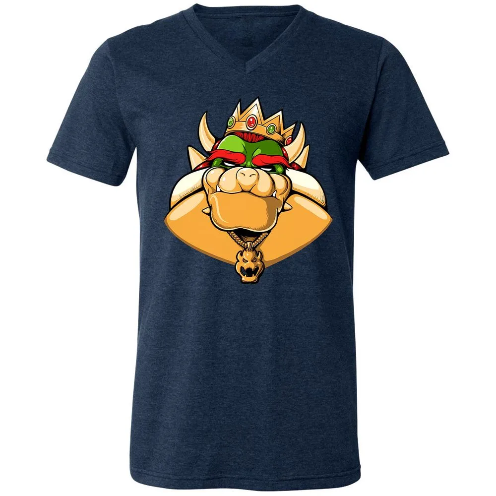 Unisex V-Neck T-Shirt - 4B3V2FG3 - Heather Navy - 15