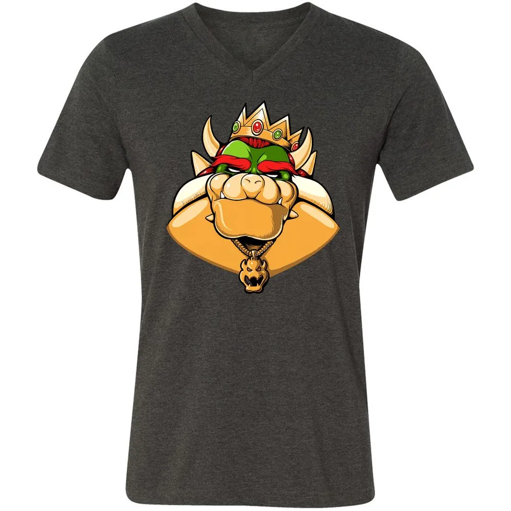 Unisex V-Neck T-Shirt - 4B3V2FG3 - Dark Grey Heather - 8