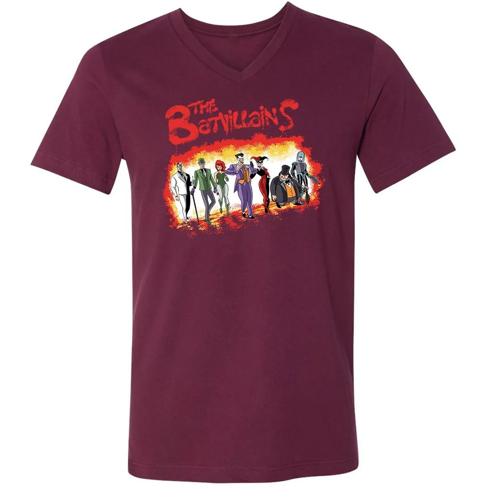 Unisex V-Neck T-Shirt - 447U6RXJ - Maroon - 6